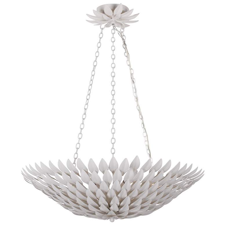 Image 1 Crystorama Broche 24 1/2"W Leaves White Pendant Light