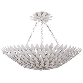 Image3 of Crystorama Broche 24 1/2"W Leaves White Pendant Light more views