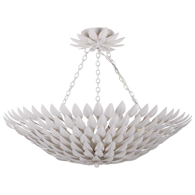 Image 3 Crystorama Broche 24 1/2"W Leaves White Pendant Light more views