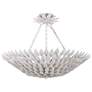 Thumbnail3 of Crystorama Broche 24 1/2"W Leaves White Pendant Light more views