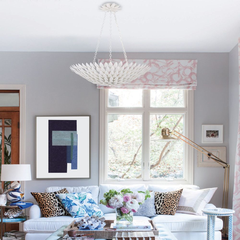 Crystorama Broche 24 1/2"W Leaves White Pendant Light