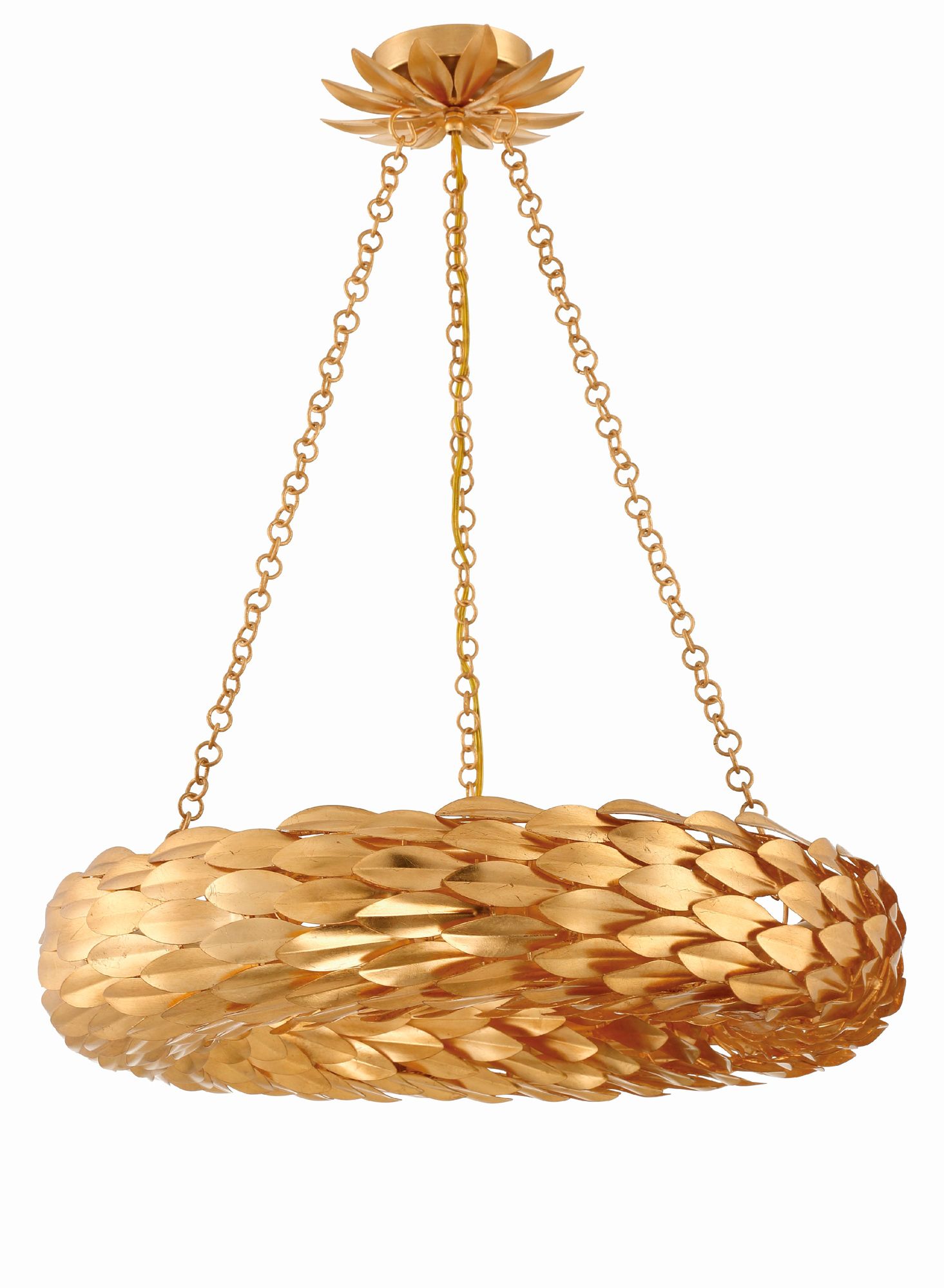 Image 3 Crystorama Broche 24'' Antique Gold Semi Flush Mount more views