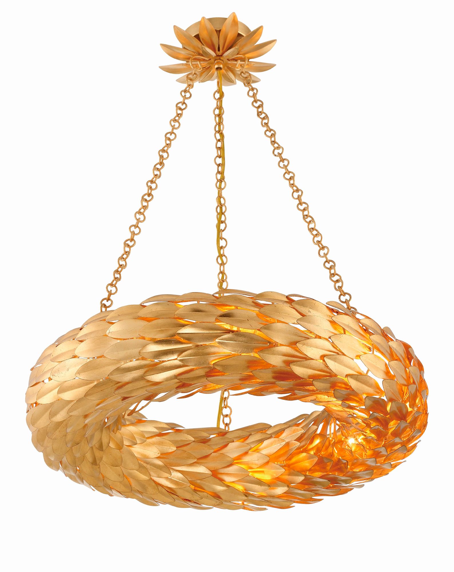 Image 4 Crystorama Broche 24'' Antique Gold Semi Flush Mount more views