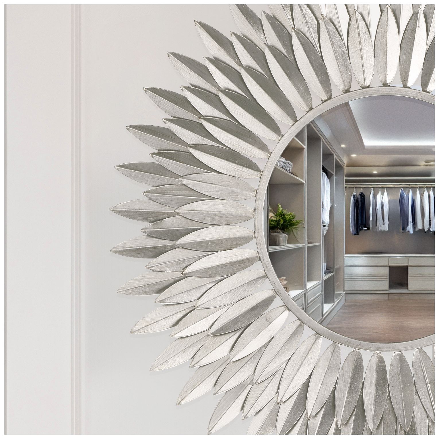 Image 6 Crystorama Broche 24'' Antique Silver Mirror more views