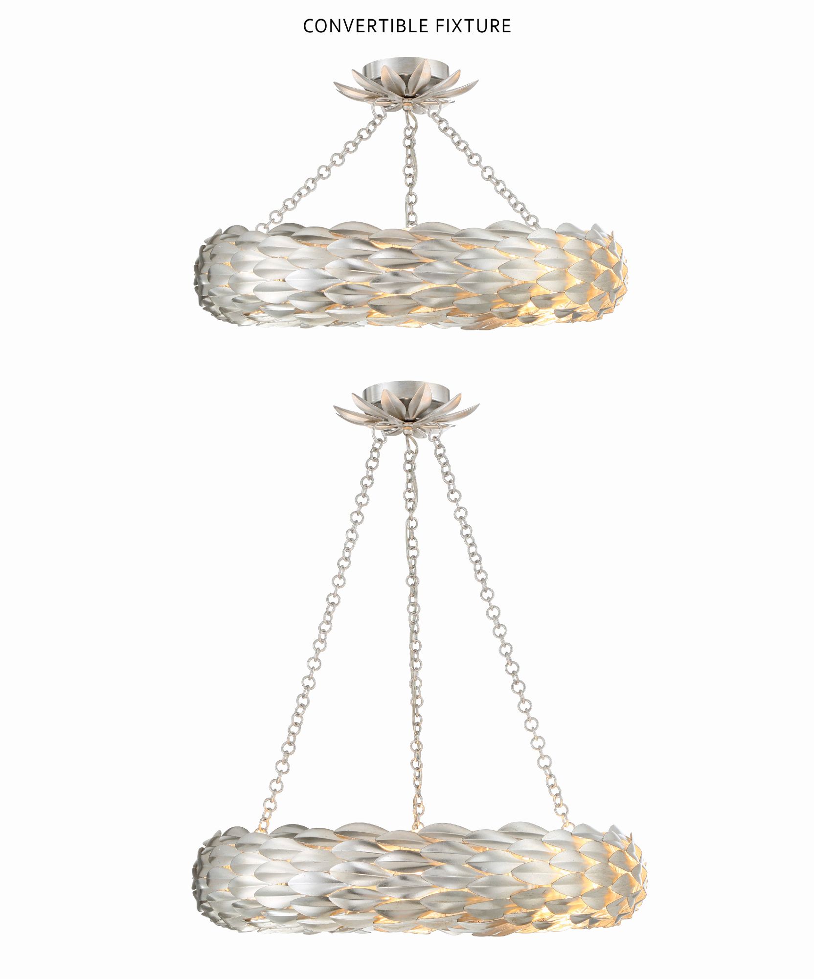 Image 2 Crystorama Broche 24'' Antique Silver Semi Flush Mount more views