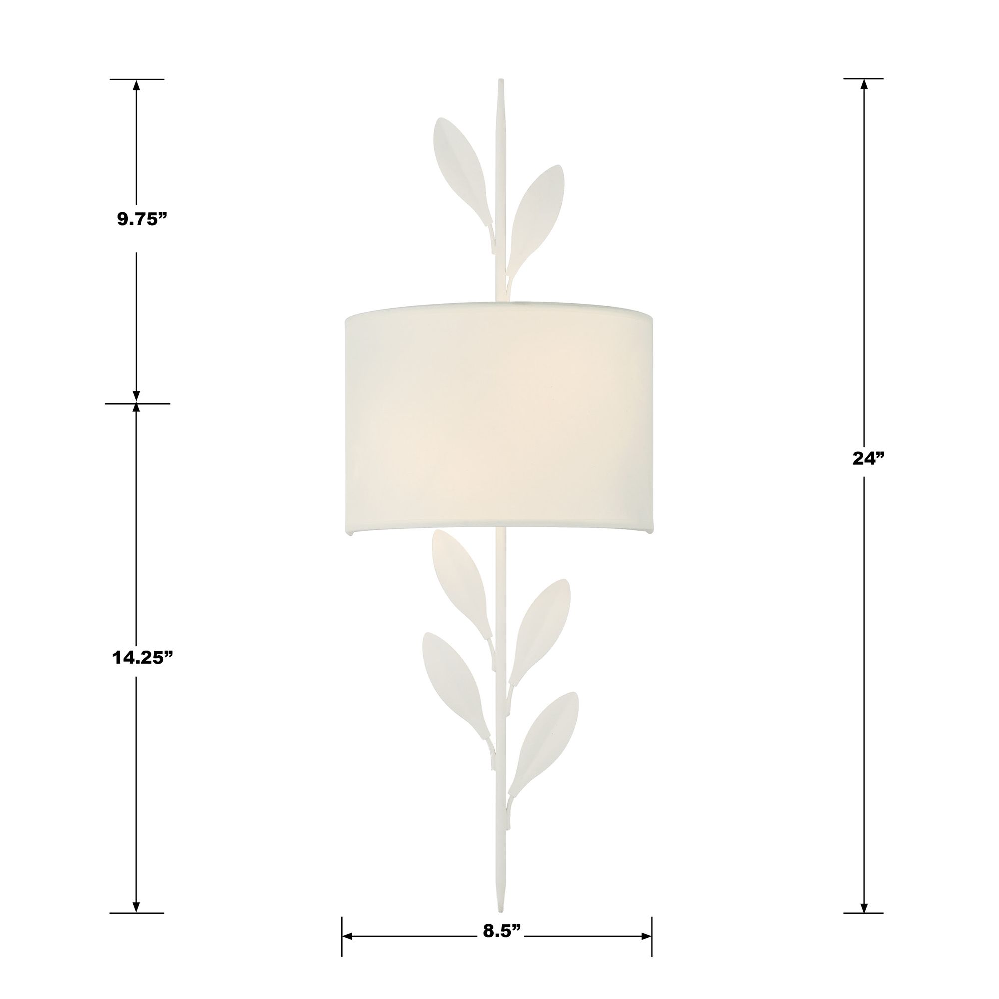Crystorama Broche 24" High Matte White Wall Sconce