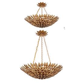 Image5 of Crystorama Broche 24" Wide Antique Gold Ceiling Light more views