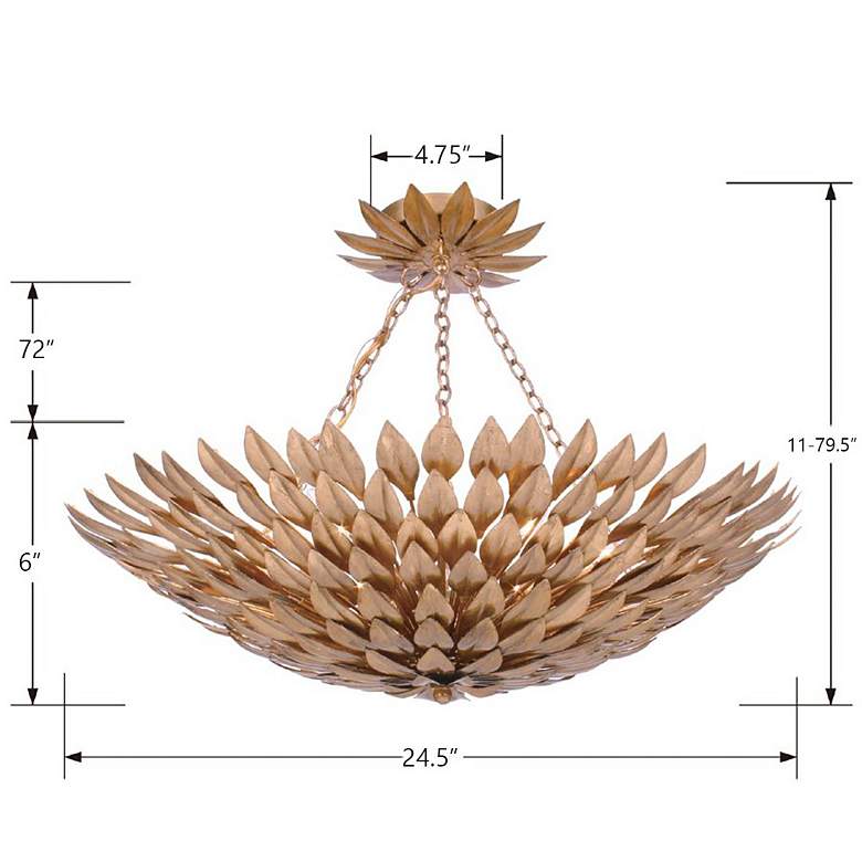 Image 7 Crystorama Broche 24" Wide Antique Gold Ceiling Light more views