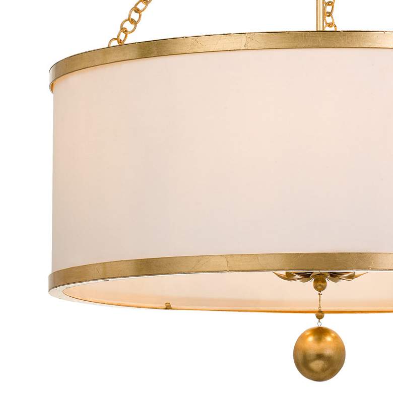 Image 4 Crystorama Broche 24" Wide Antique Gold Drum Chandelier more views