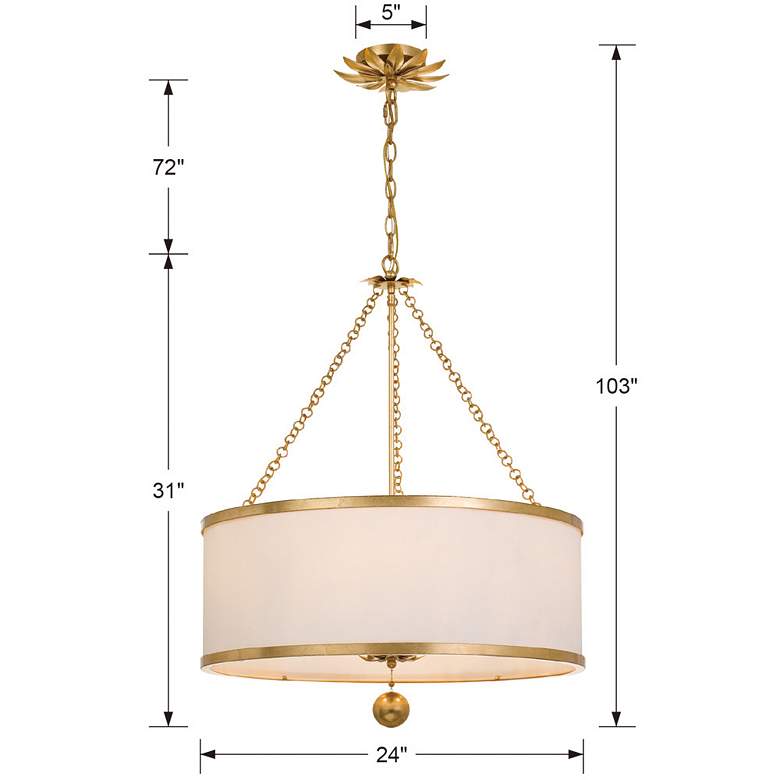 Image 6 Crystorama Broche 24" Wide Antique Gold Drum Chandelier more views