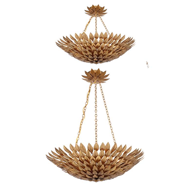 Image 5 Crystorama Broche 24" Wide Antique Gold Pendant Light more views