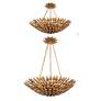 5_Crystorama Broche 24" Wide Antique Gold Pendant Light more views