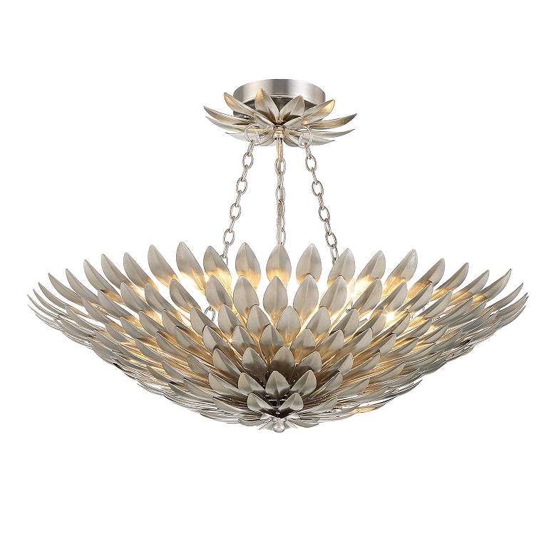 Image 3 Crystorama Broche 24" Wide Antique Silver Ceiling Light more views