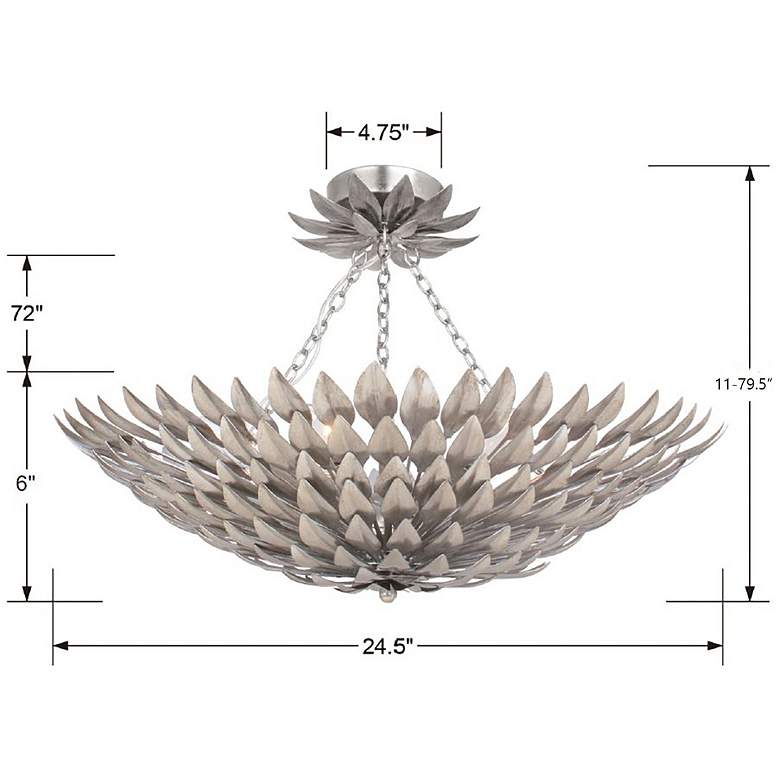 Image 6 Crystorama Broche 24" Wide Antique Silver Ceiling Light more views