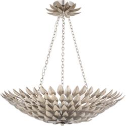 Crystorama Broche 24&quot; Wide Antique Silver Chandelier