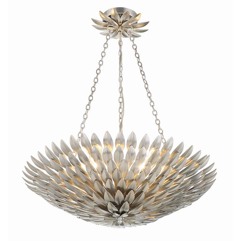Image 6 Crystorama Broche 24" Wide Antique Silver Chandelier more views