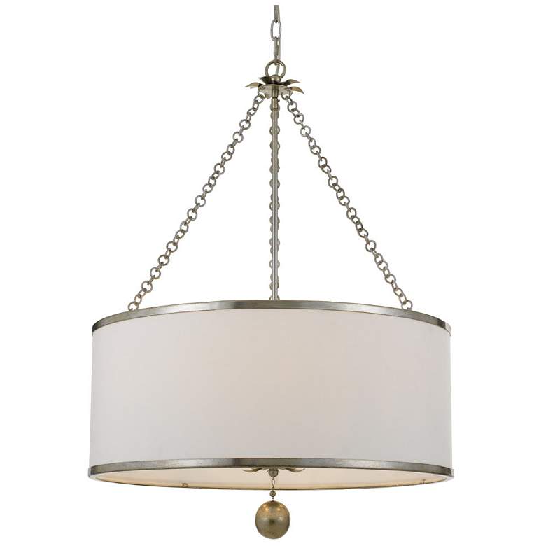Image 2 Crystorama Broche 24" Wide Antique Silver Drum Chandelier