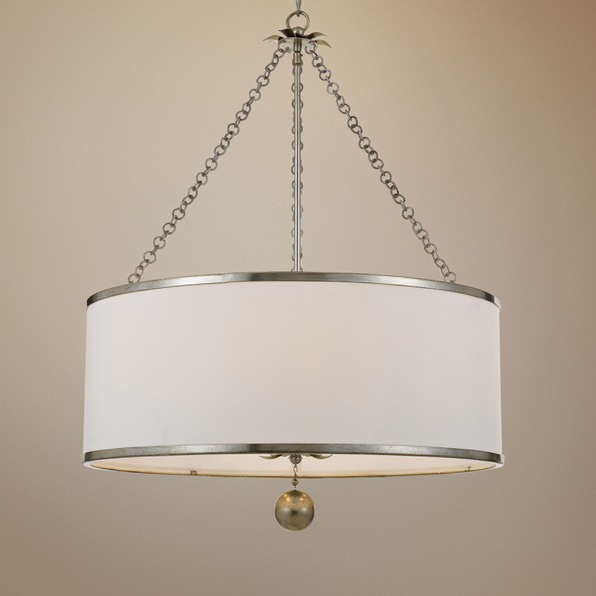 silver drum light fixture