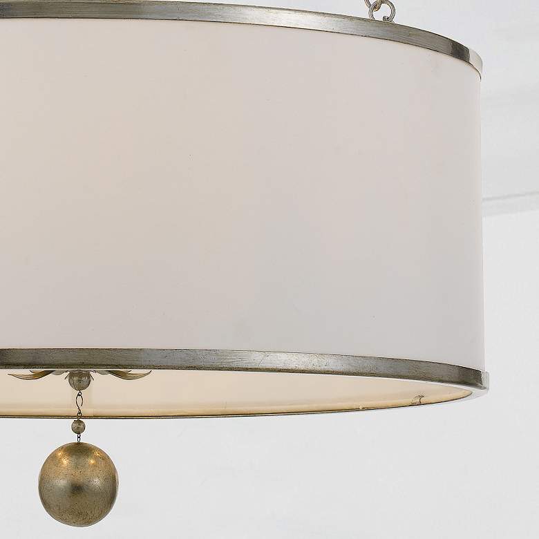 Image 3 Crystorama Broche 24" Wide Antique Silver Drum Chandelier more views