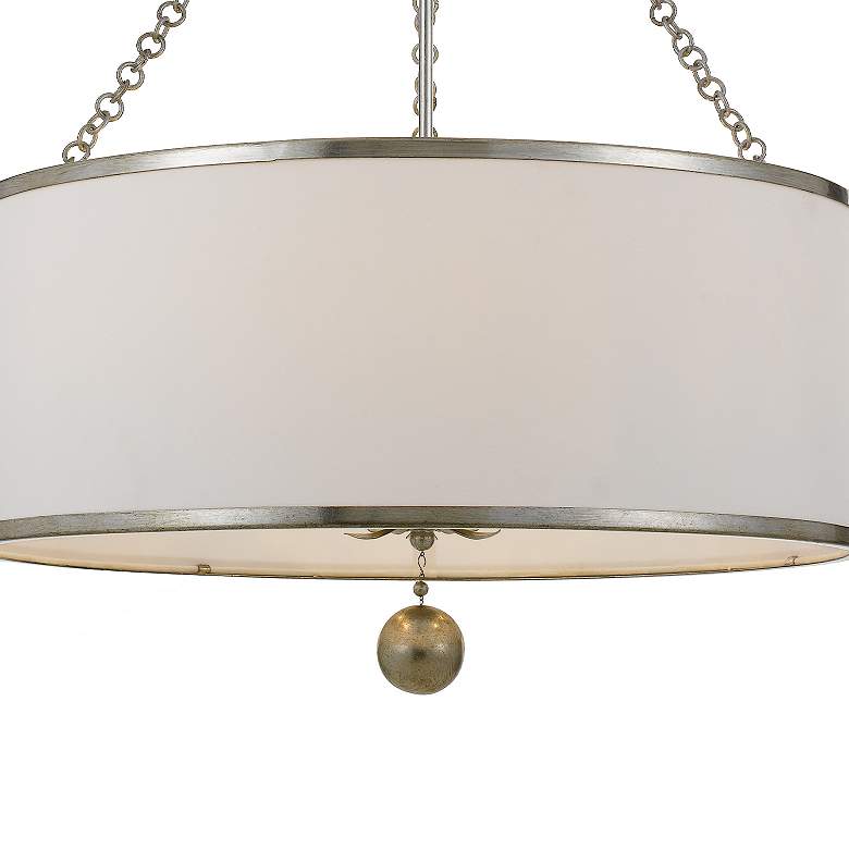 Image 5 Crystorama Broche 24" Wide Antique Silver Drum Chandelier more views