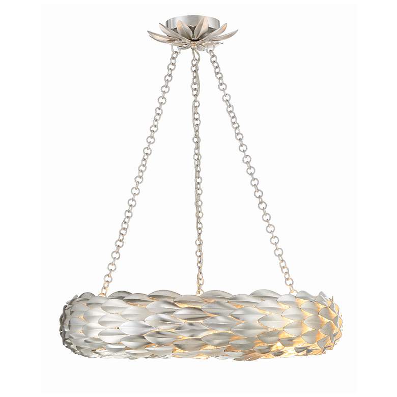 Image 1 Crystorama Broche 24" Wide Antique Silver Pendant Light