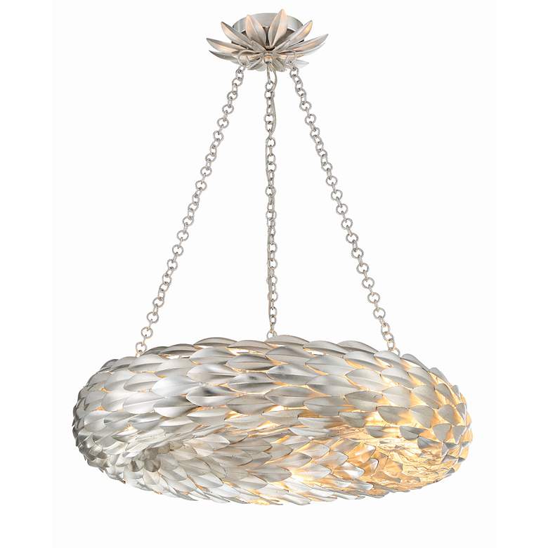 Image 3 Crystorama Broche 24" Wide Antique Silver Pendant Light more views