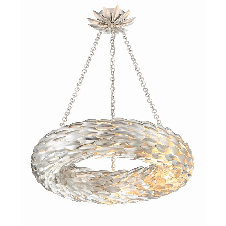 Image 4 Crystorama Broche 24" Wide Antique Silver Pendant Light more views