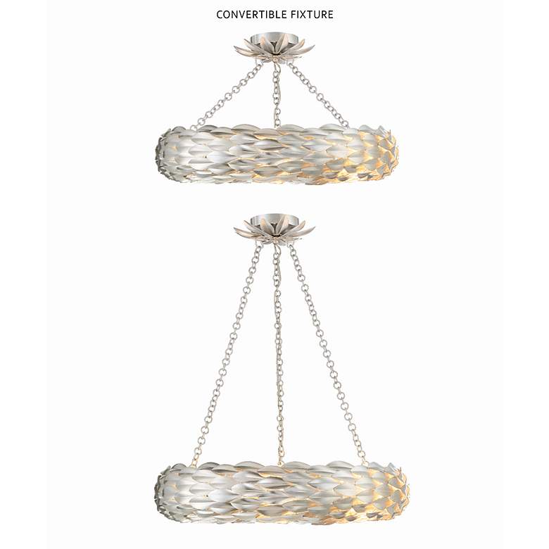Image 5 Crystorama Broche 24" Wide Antique Silver Pendant Light more views