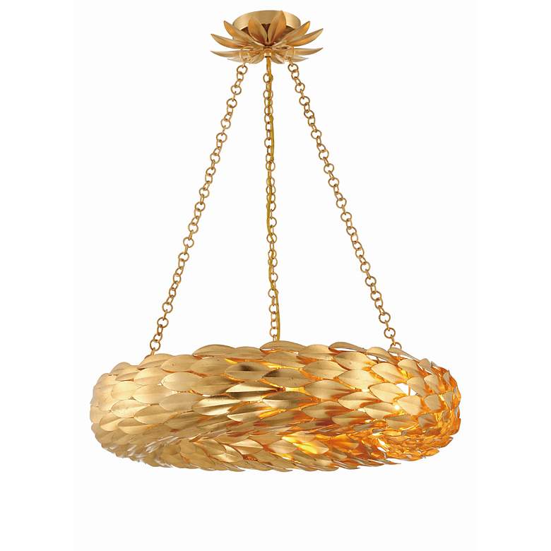 Image 2 Crystorama Broche 24"W Antique Gold Ring-Round Pendant Light more views