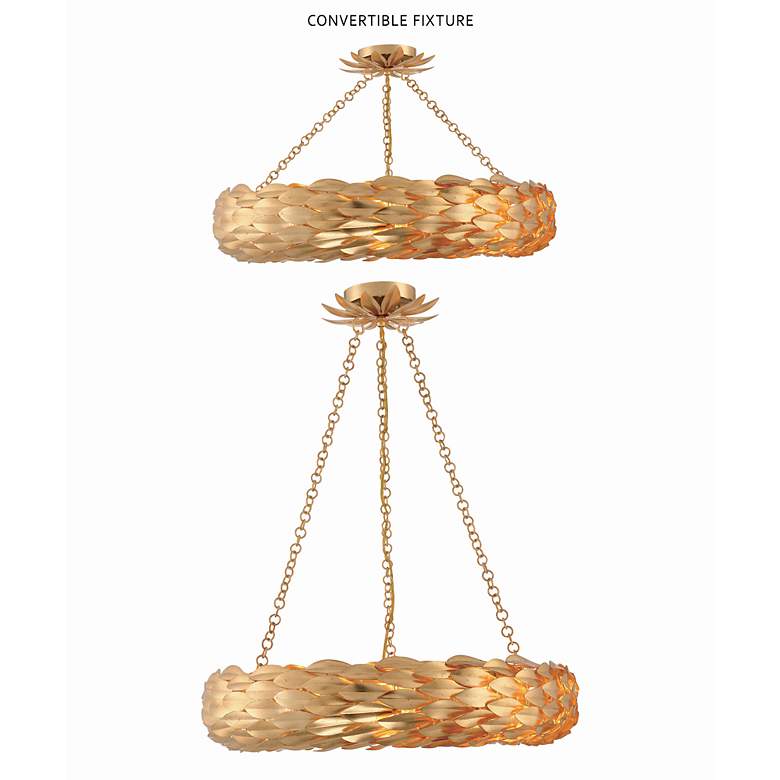 Image 6 Crystorama Broche 24"W Antique Gold Ring-Round Pendant Light more views