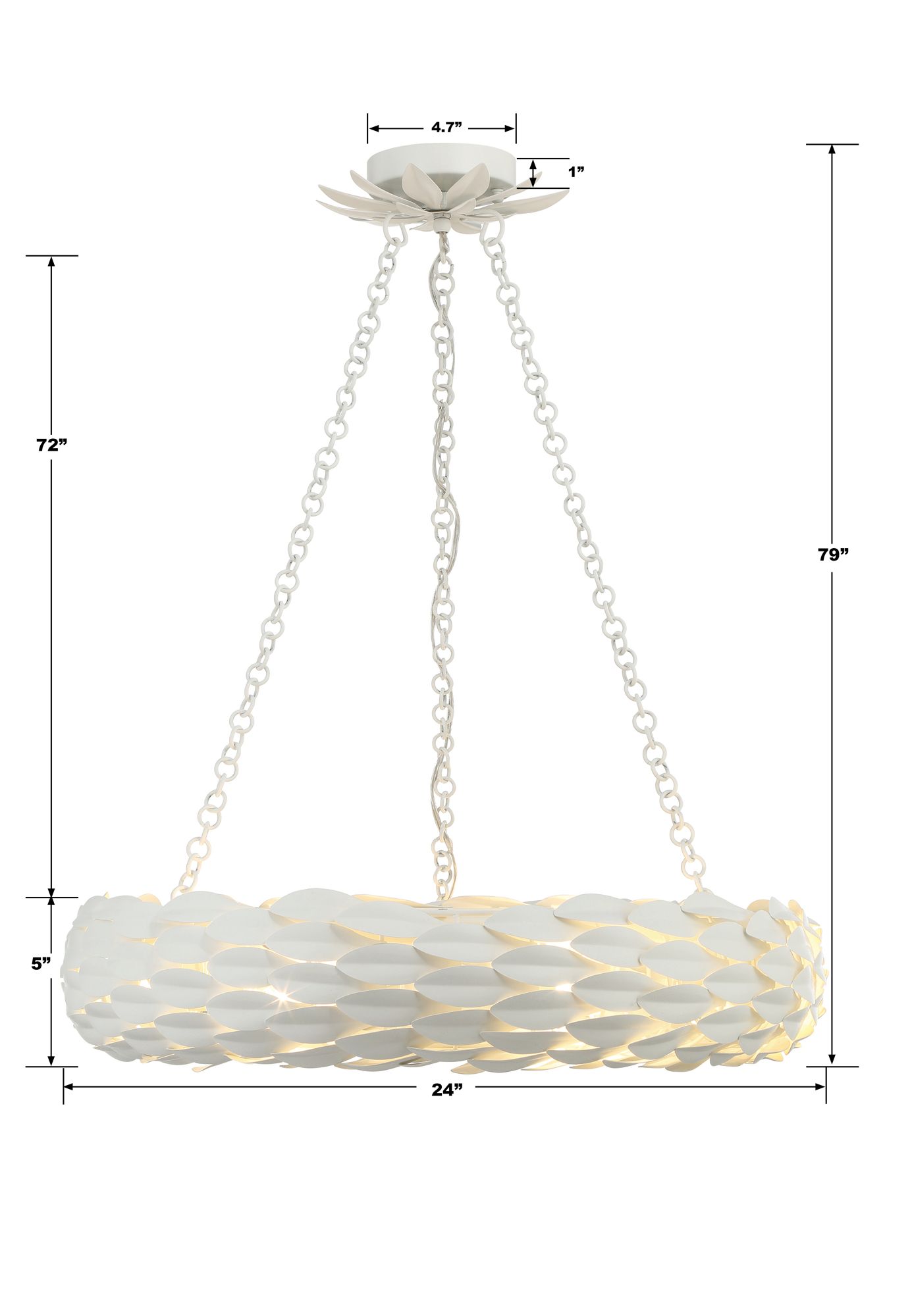 Crystorama Broche 24'' Matte White Chandelier