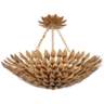Crystorama Broche 24" Wide Antique Gold Ceiling Light