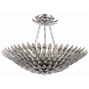 Crystorama Broche 24" Wide Antique Silver Ceiling Light