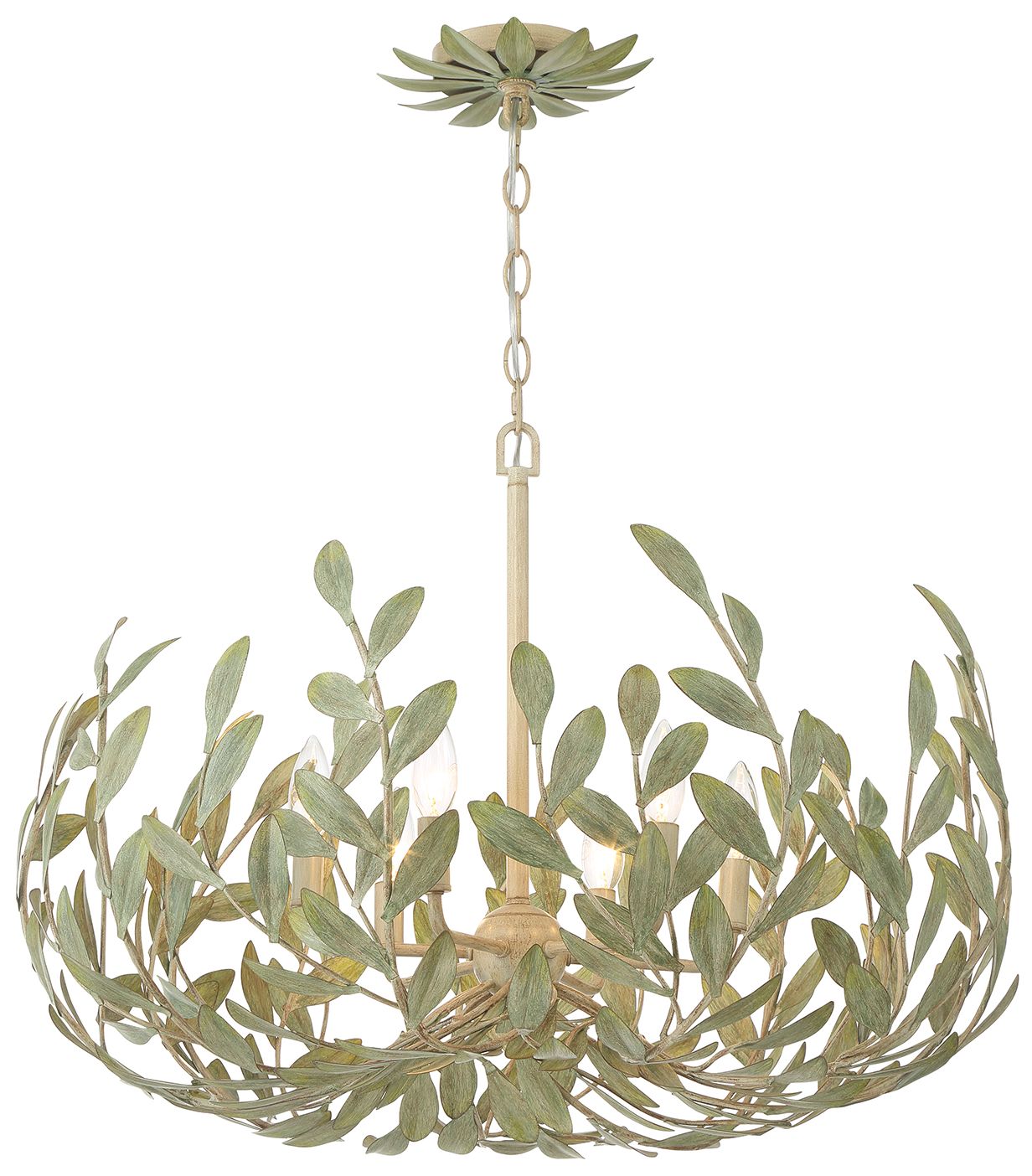 Crystorama Broche 27'' Champagne Green Tea Chandelier