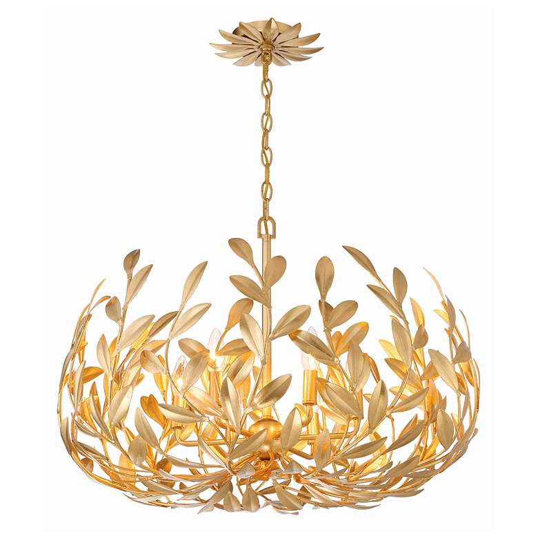 Image 3 Crystorama Broche 27" Wide Antique Gold 6-Light Chandelier