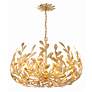 3_Crystorama Broche 27" Wide Antique Gold 6-Light Chandelier