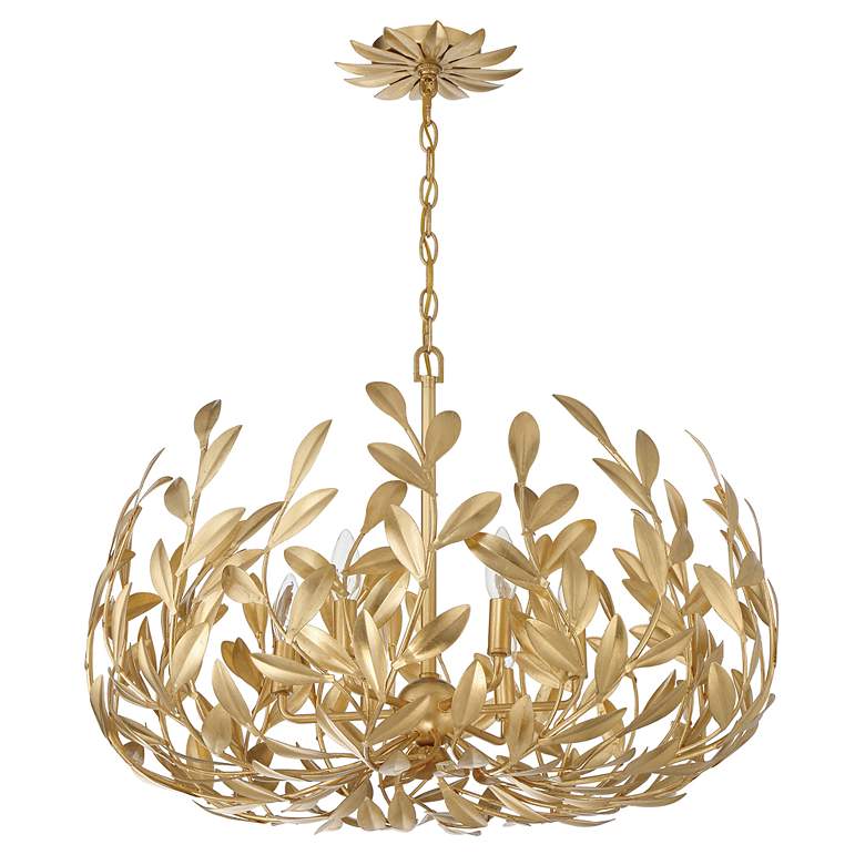 Image 4 Crystorama Broche 27" Wide Antique Gold 6-Light Chandelier more views