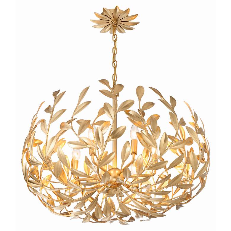 Image 5 Crystorama Broche 27" Wide Antique Gold 6-Light Chandelier more views