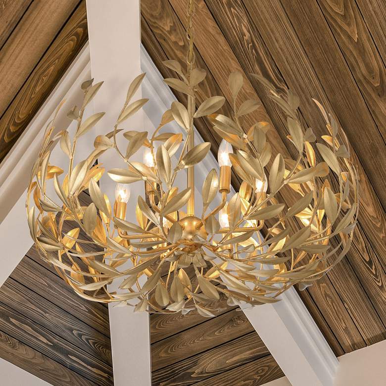 Image 6 Crystorama Broche 27" Wide Antique Gold 6-Light Chandelier more views