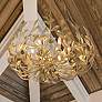 6_Crystorama Broche 27" Wide Antique Gold 6-Light Chandelier more views