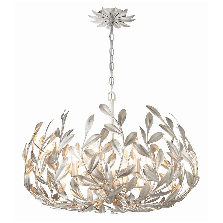 Image 3 Crystorama Broche 27" Wide Antique Silver 6-Light Chandelier