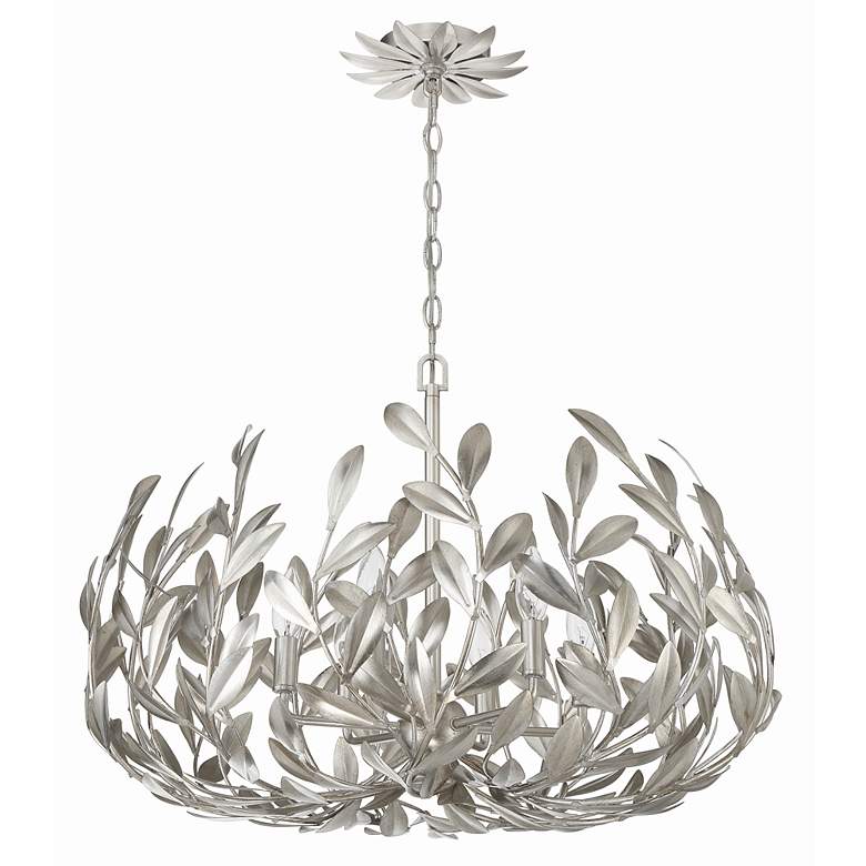 Image 4 Crystorama Broche 27" Wide Antique Silver 6-Light Chandelier more views