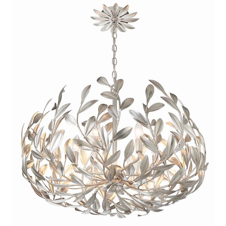 Image 5 Crystorama Broche 27" Wide Antique Silver 6-Light Chandelier more views
