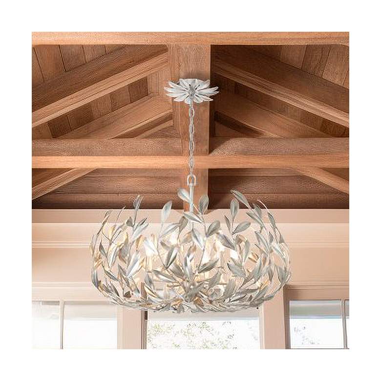 Image 7 Crystorama Broche 27" Wide Antique Silver 6-Light Chandelier more views