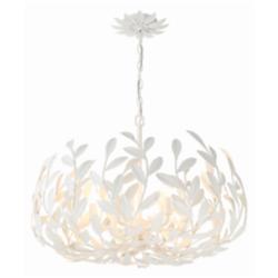Crystorama Broche 27" Wide Matte White 6-Light Chandelier