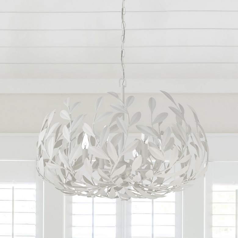 Image 2 Crystorama Broche 27" Wide Matte White 6-Light Chandelier
