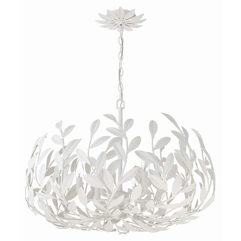 Image 4 Crystorama Broche 27" Wide Matte White 6-Light Chandelier more views