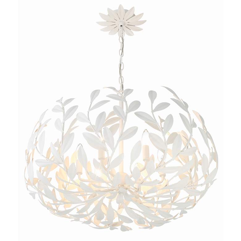 Image 5 Crystorama Broche 27" Wide Matte White 6-Light Chandelier more views