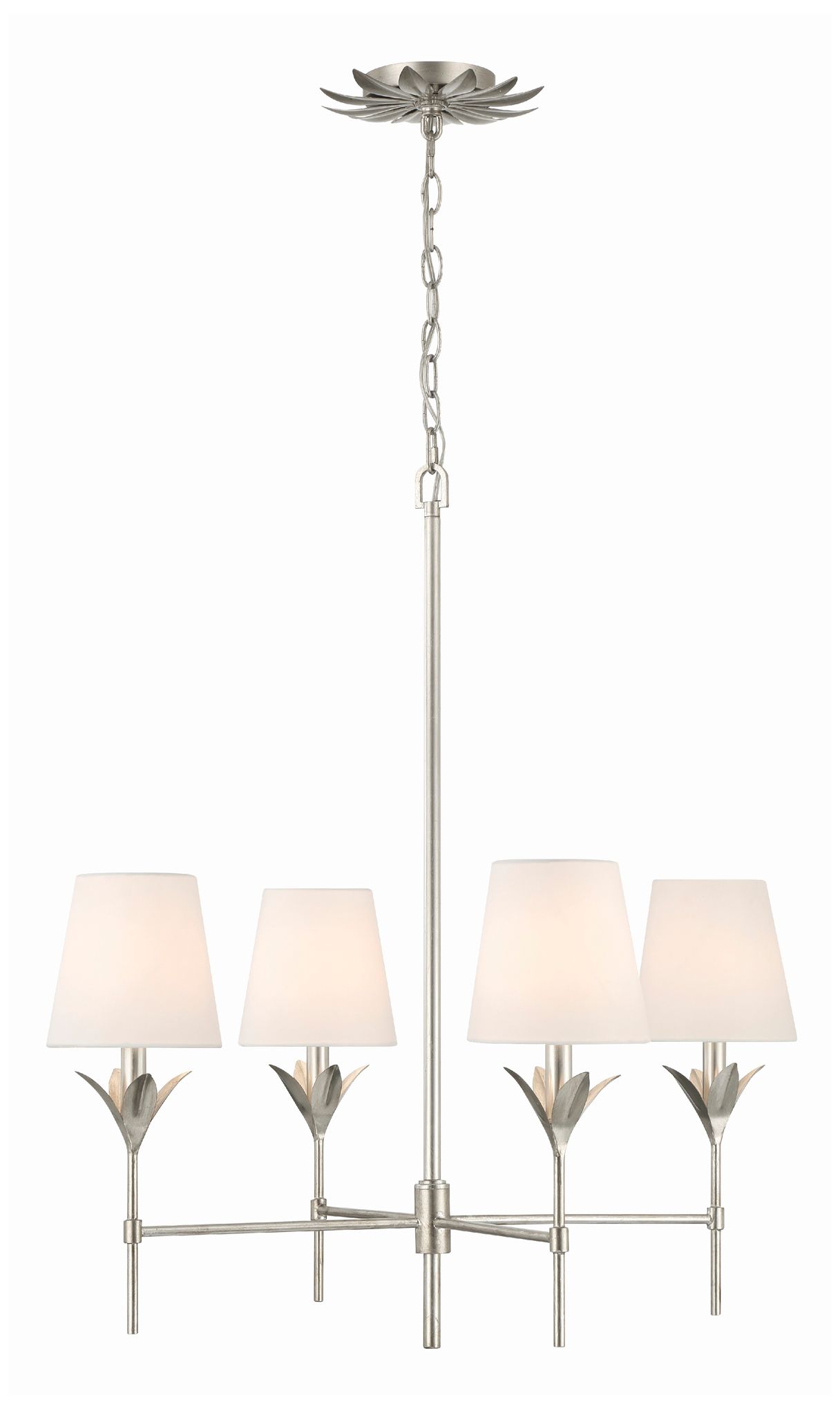 Crystorama Broche 28'' Antique Silver Chandelier