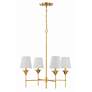 Thumbnail2 of Crystorama Broche 28" Wide Antique Gold 4-Light Chandelier more views